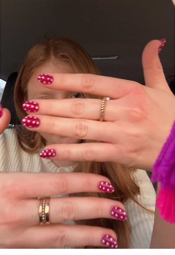 Dare I say these are even cuter than last set 🤭 #naildesigns #polkadot #nailinspo #newnails #polkadotnails