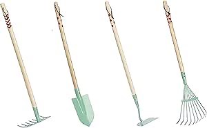 Beetle & Bee Kids Garden Tall Tool Set-Real Gardening Tools for Small Hands, Girl Boy