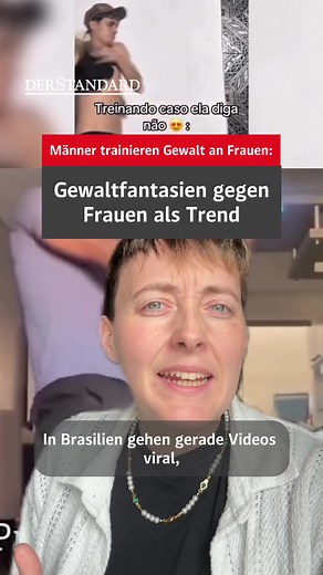 In Brasilien sorgt ein verstörender Trend für Aufsehen: In sozialen Netzwerken posten Männer Videos, in denen sie Gewalt gegen Frauen „trainieren“, mit Slogans wie „für den Fall, dass sie Nein sagt“. Expert:innen warnen vor einer zunehmenden Radikalisierung durch sogenannte „Red Pill“-Inhalte, die traditionelle Rollenbilder und Frauenhass propagieren. #derstandard #lernenmittiktok #nachrichten #männer #brasilien
