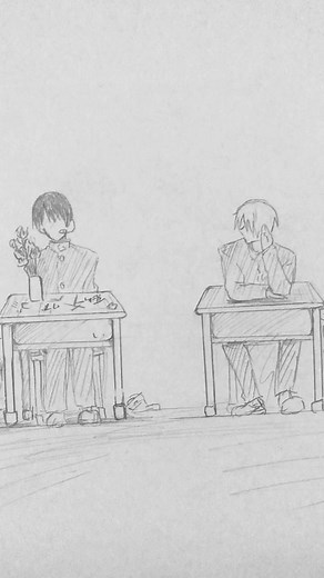 Emotional Classroom Moments in Hand-Drawn BL Sketches