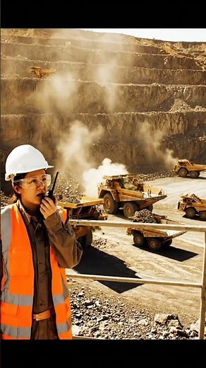 Massive Open-Pit Mining: Heavy Machinery at Work! 🏗️