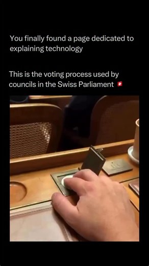 Technology Explained on Instagram: "Follow @explaining.tech to learn everything about technology one post at a time 🧠⚙️ While the Swiss public famously relies on hand-counted paper ballots for their direct democracy, the voting process inside the Swiss Parliament—known as the Federal Assembly—is a masterclass in high-speed, transparent electronic engineering. The National Council (the lower chamber) uses a sophisticated electronic voting system to process the hundreds of votes held during each 