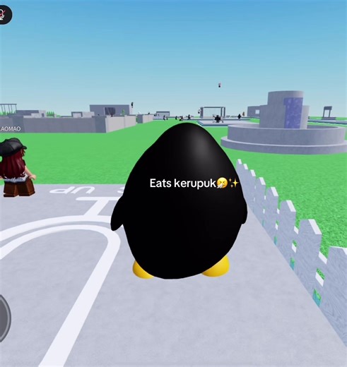 Playing Mic Up as a Penguin in Roblox