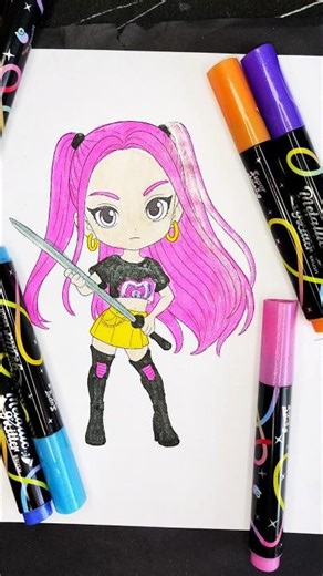 Coloring KPop Demon Hunters | Satisfying Coloring Art #kpop