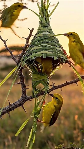 Weaver Bird Nest Building Timelapse #birds #wildlife #satisfying