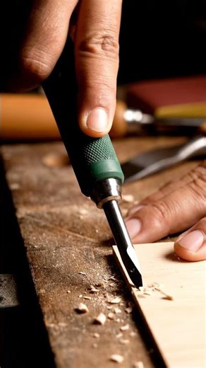 Hand engraving wood with tool
