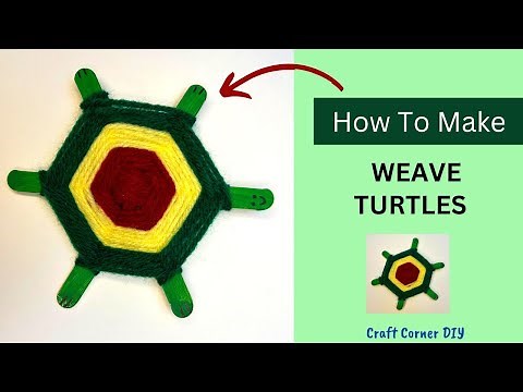 Easy Popsicle Stick Weaving Turtle Craft