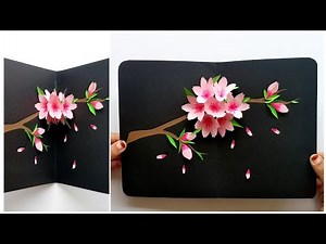 Amazing Pop-up card - Cherry Blossom popup card - Paper craft - DIY paper