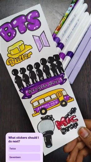 DIY BTS Stickers at home #bts #btsarmy #sticker #kpop #kpopdemonhunters #btscomeback #shorts #viral