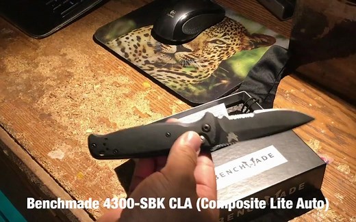 Benchmade 美国蝴蝶 4300SBK CLA 黑色G10柄侧跳