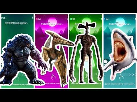 GODZILLA 🆚 SIREN HEAD 🆚 PTERANODON 🆚 MEGALODON 😱🔥 | ULTIMATE MONSTER BATTLE