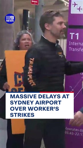 Sydney Airport was hit with significant delays this morning after hundreds of staff walked off the job. #9News