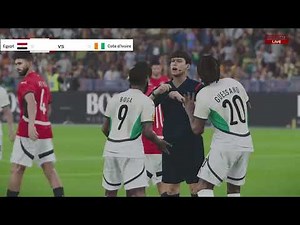 مصر و كوت ديفوار | لعبة محاكاة مباراة اليوم | Live pes 21