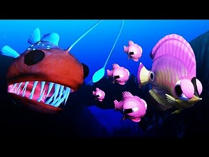 Giant Angler Fish Attacks Pink Fish! - Feed and Grow Fish Gameplay