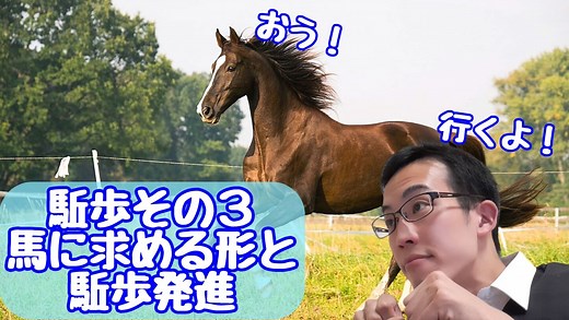 駈歩を覚えよう！その３：求める馬の形と、駈歩発進の扶助