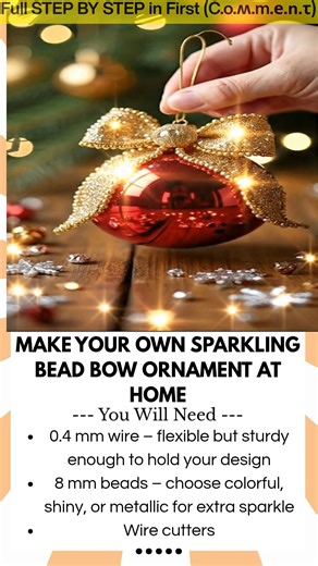 Make Your Own Sparkling Bead Bow Ornament at Home Looking for a festive craft that kids and adults will love? These DIY Bead Bow Ornaments are bright, creative, and super easy to make. With just some wire, beads, and a little imagination, you can create shimmering bows that make your Christmas tree shine. | Kira Recipes