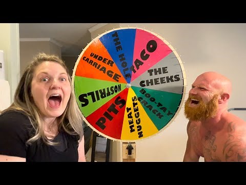 Playing THE WHEEL OF PAIN with my wife!