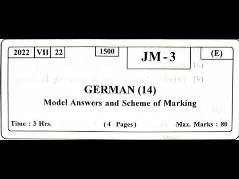 XII HSC JULY 2022 German Question Paper Solution #hsc #german #maharashtraboard