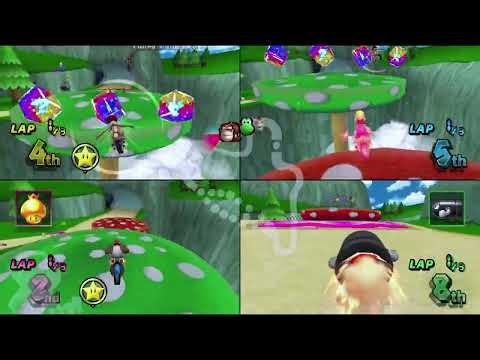 4 Player Races │ Mario Kart Wii Remastered (4K)