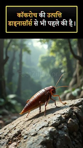 "कॉकरोच की उत्पत्ति डायनासोर से भी पहले हुई 🪳" Cockroach facts Hindi