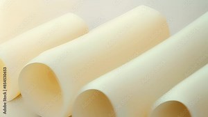 Creamcolored PVC pipe with a velvety texture and smooth rounded edges.