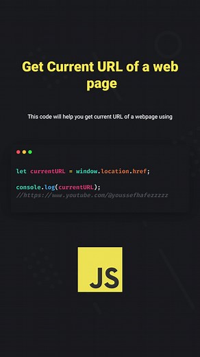 Get current URL using Javascript #html #javascript #frontend #web #vscode #youssefhafez