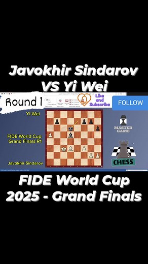 25 reactions · 30 shares | Javokhir Sindarov VS Yi Wei FIDE World Cup 2015 Grand Finals - Round 1 #worldcup #chess #chessgame #grandmaster | Leo Romitman | Facebook