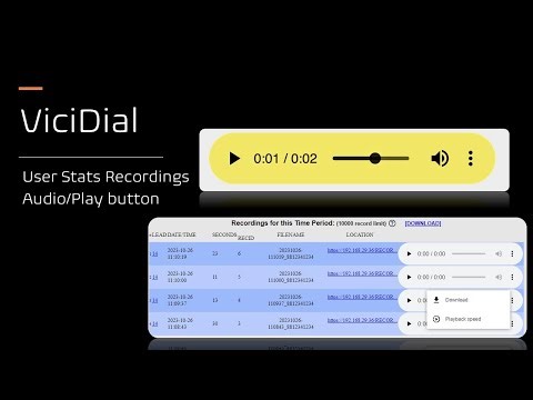 Enabling Audio Control Button for Recordings in Vicidial User Stats page