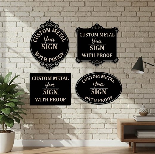 Custom Metal Wall Sign, Personalized Name Sign, Business Metal Logo Sign - Etsy