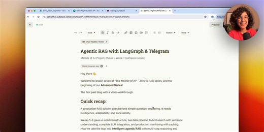 Agentic RAG with LangGraph & Telegram (with Video explanation)