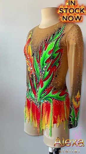 Custom Rhythmic Gymnastics Leotard, Handmade, Crystal Decor, Personalized Fit (1494)