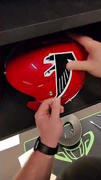 Assemble the throwback red helmet with our equipment team for game day #nfl #atlantafalcons