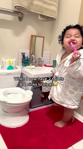 Here’s to beginning our potty training…. Any tips? ✨ #pottytrainningtoddler #minibathroom #sofreshsoclean #fyp #cute #foryou #morecleaning #momsoftiktok #toddlersoftiktok #mini #viral #tinythings #tinybathroom