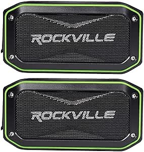 Rockville (2) Rock Anywhere Waterproof Portable Bluetooth Speakers+TWS Linking