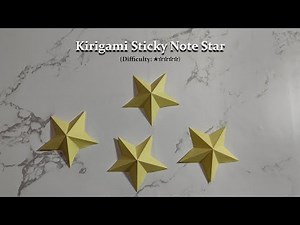 Easy Kirigami One-Cut Star with Sticky Notes | Christmas Decoration