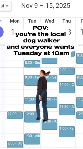 7 comments | I call this dance the “fully booked but still answering DMs” shuffle. Behind every cute dog photo is a calendar that looks like a crime board. If yours looks the same, outsource the walkies. I’ve got legs, treats, and a colour-coded spreadsheet ready to roll. #dogwalkingbrisbane #tailsontrails #brisbanedogwalker #northbrisbanedogs #petcareunfiltered | Tails on Trails - dog walking and pet care | Facebook