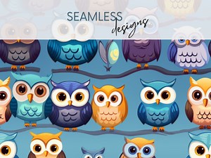 Owl Digital Wallpaper Seamless Pattern Digital Graphics Bundle Digital Paper Scrapbooking Web Background - Etsy