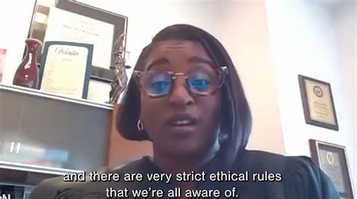 Stefanie Moon speaks on ethical standards as a Broward County judge