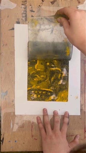 Monoprint process — I turned one of my past drawings into a plate. アートの過程#oldwork #monoprinting