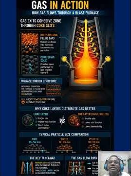 Gas distribution mechanism in blast furnace