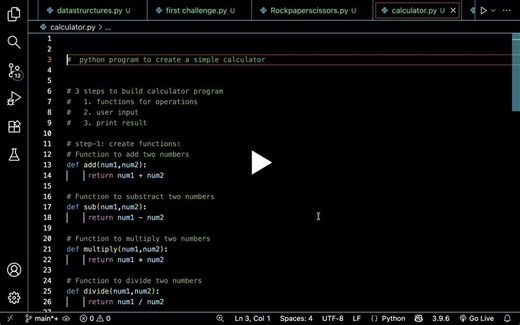 Python Calculator Project: Basic Arithmetic Operations | Yashodip Borase posted on the topic | LinkedIn