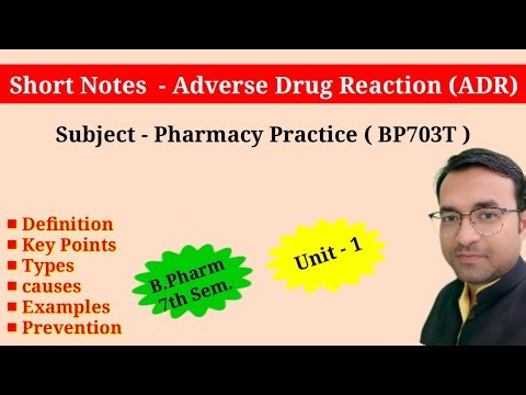 ADR Types, Causes & Examples | Easy Notes for B.Pharm students | pharmacy guide