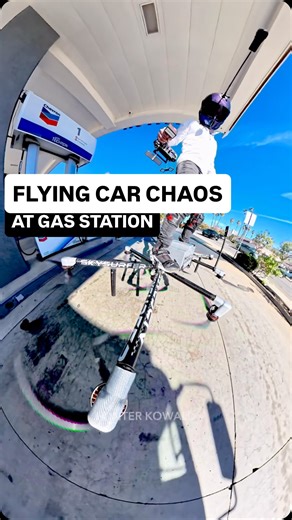 Flying Car at Gas Station Causes Chaos - SkySurfer Aircraft 🚁 We’re on a mission to create a future for our personal flight vehicles, appreciate everyone helping make it possible by following along for the journey. 6 SkySurfer models available on our site. Full flight review videos onYouTube🎬 #reels | The SkySurfer Aircraft, Worlds Smallest Personal Aircraft Drone