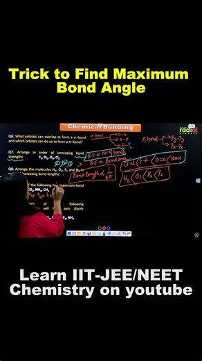 Trick to Find Maximum Bond Angle🔥🚀 | Bond Angle | class 11 Chemistry #neet #ytshorts #chemistry