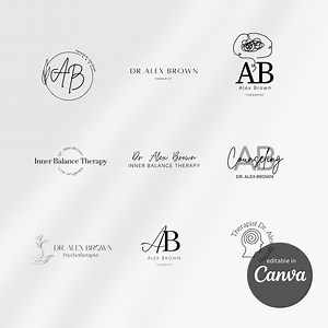 Mental Health Logo Design, Editable Therapist Canva Templates, Custom Branding for Psychologists & Counselors - Etsy