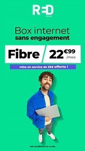 RED t'offre la Fibre à 22,99€/mois avec mise en service offerte ! 🚀 | RED by SFR