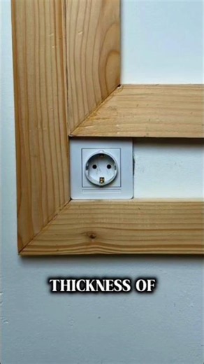 Smart Tricks to Overcome a Plugged Outlet with a Wooden Frame 🛠️"#shortvideos #wallmoulding