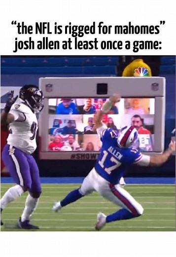 mahomes flops one time and it’s the end of the world but when josh allen does it every game he’s the MVP 😭 #NFL #football #joshallen #patrickmahomes #flop #refs