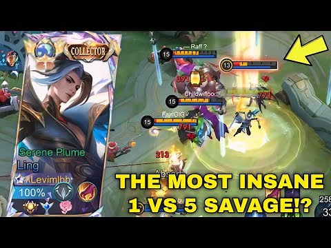 THE MOST INSANE LING 1 VS 5 FASTHAND SAVAGE!? | LING FASTHAND GAMEPLAY WITH BEST BUILD & EMBLEM 2024