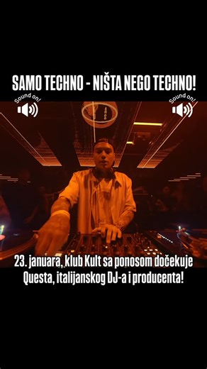 Onlyclubbing on Instagram: "Samo techno, ništa nego techno 💪🖤🚀 23. januara, @clubkult sa ponosom dočekuje Questa, italijanskog DJ-a, producenta i osnivača priznate izdavačke kuće La Nota Del Diablo. 🙏🕺🖤 Rođen 1992. godine i snažno pod uticajem hip-hop korena Italije, Quest prenosi tu energiju u elektronsku muziku, kreirajući setove visokog intenziteta koji se neprimetno kreću između techna, electra i house-a. Poznat po svojoj veštini za DJ pultom, njegovi nastupi su putovanje kroz žanrovsk
